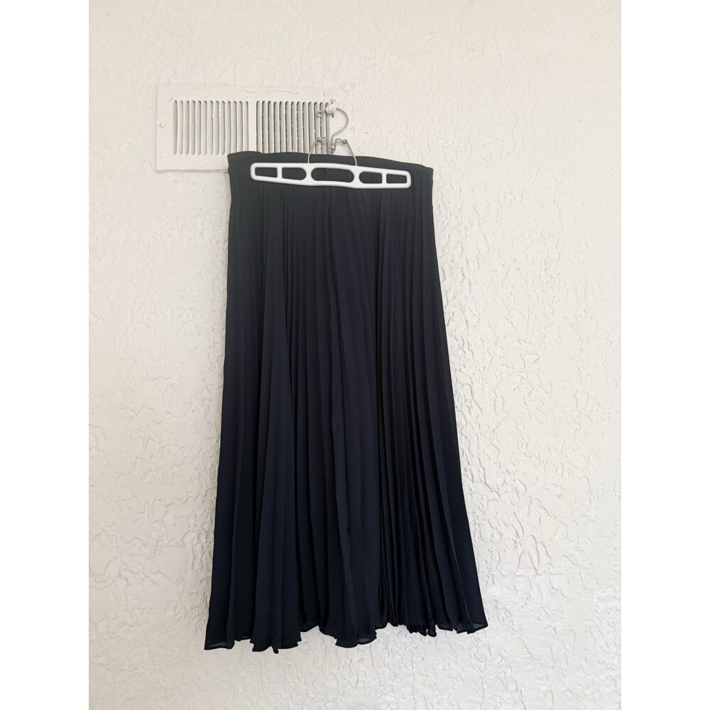 Vince Pleated Chiffon Midi Skirt Blue SZ 4
